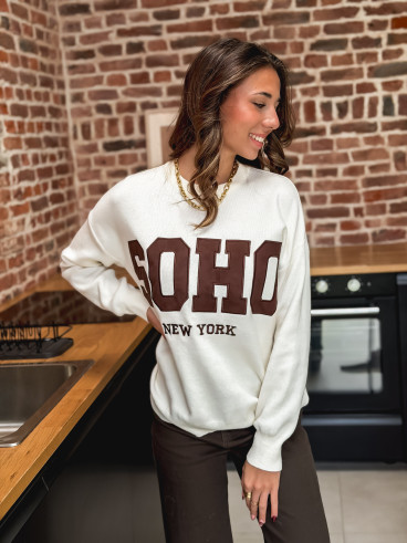 Pull Avery - Beige/Chocolat