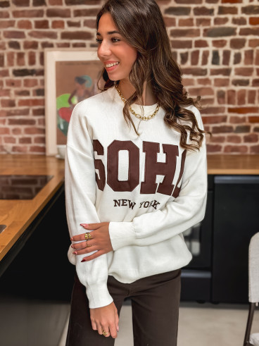 Pull Avery - Beige/Chocolat Pull Avery - Beige/Chocolat