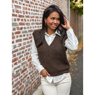 Pull sans manches Camélya - Chocolat