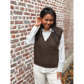 Pull sans manches Camélya - Chocolat