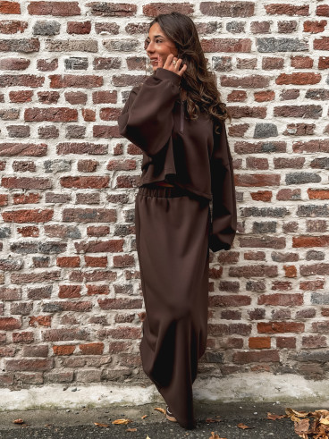 Jupe longue Eléanore - Chocolat Jupe longue Eléanore - Chocolat