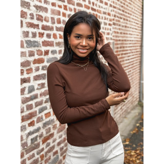 Blouse col roulé Lorène - Chocolat