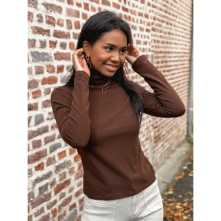 Blouse col roulé Lorène - Chocolat