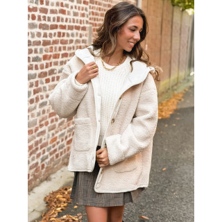 Veste en teddy Leira - Ecru