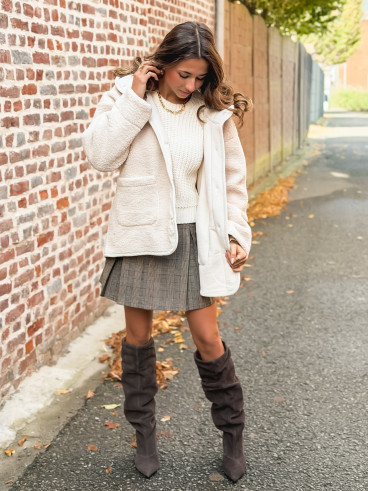 Veste en teddy Leira - Ecru Veste en teddy Leira - Ecru