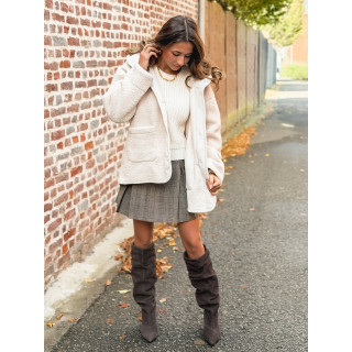 Veste en teddy Leira - Ecru