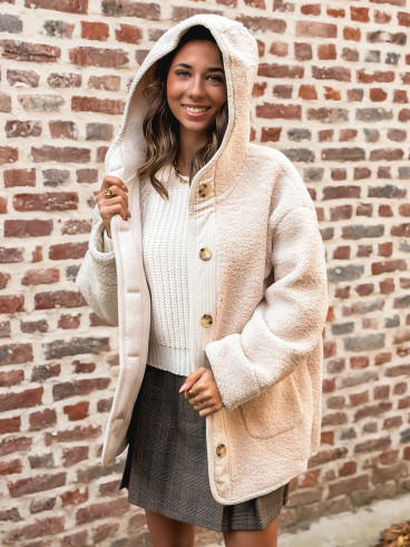 Veste en teddy Leira - Ecru Veste en teddy Leira - Ecru