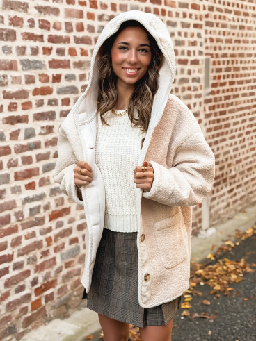 Veste en teddy Leira - Ecru Veste en teddy Leira - Ecru
