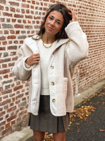 Veste en teddy Leira - Ecru Veste en teddy Leira - Ecru