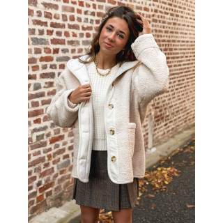 Veste en teddy Leira - Ecru