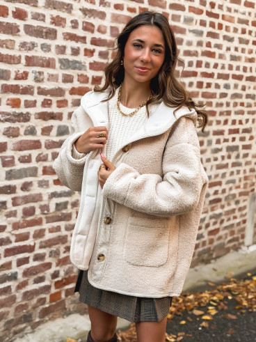Veste en teddy Leira - Ecru