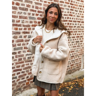 Veste en teddy Leira - Ecru