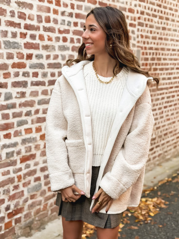Veste en teddy Leira - Ecru Veste en teddy Leira - Ecru