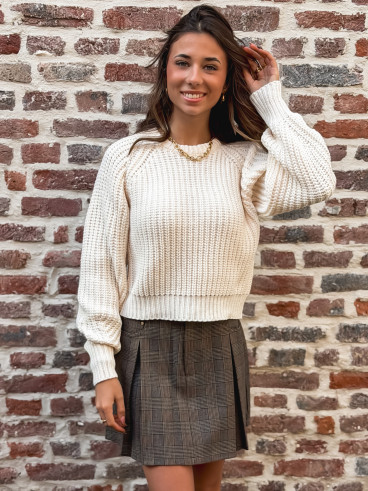 Jupe short à carreaux Milyane - Marron Jupe short à carreaux Milyane - Marron