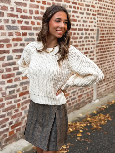 Jupe short à carreaux Milyane - Marron Jupe short à carreaux Milyane - Marron