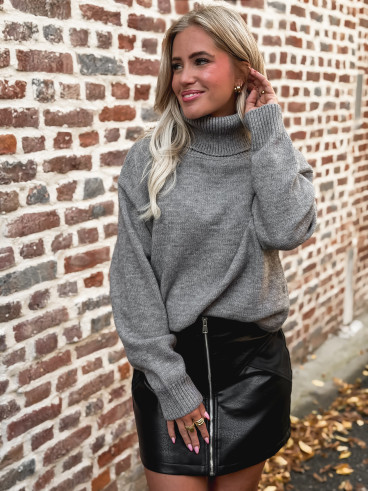 Pull col roulé Nolys - Gris