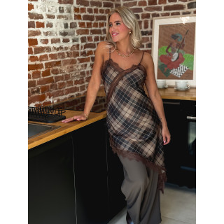 Blouse asymétrique à carreaux Tanina - Kaki