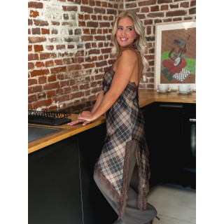 Blouse asymétrique à carreaux Tanina - Kaki