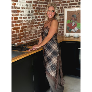 Blouse asymétrique à carreaux Tanina - Kaki