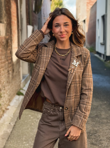 Blazer à carreaux Norella - Chocolat