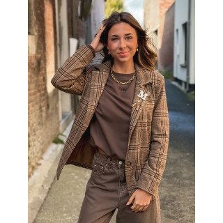 Blazer à carreaux Norella - Chocolat