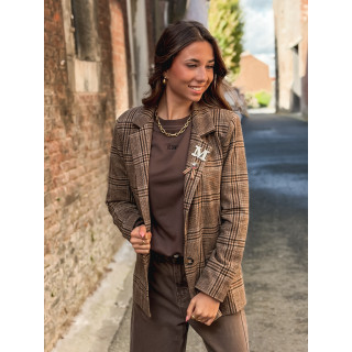 Blazer à carreaux Norella - Chocolat