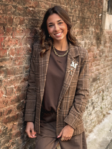 Blazer à carreaux Norella - Chocolat