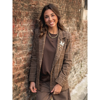 Blazer à carreaux Norella - Chocolat