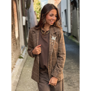Blazer à carreaux Norella - Chocolat