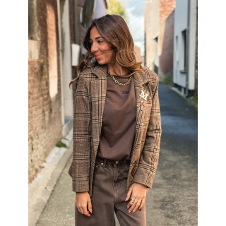 Blazer à carreaux Norella - Chocolat