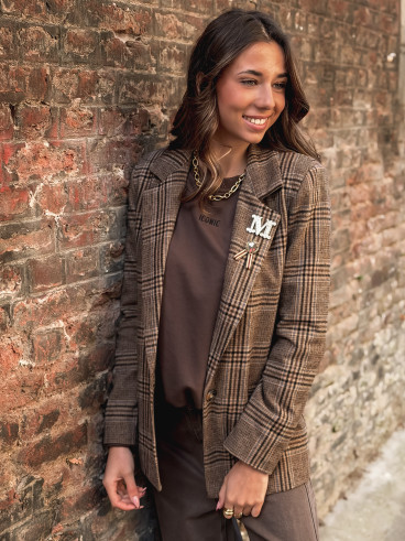 Blazer à carreaux Norella - Chocolat