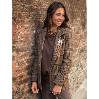 Blazer à carreaux Norella - Chocolat