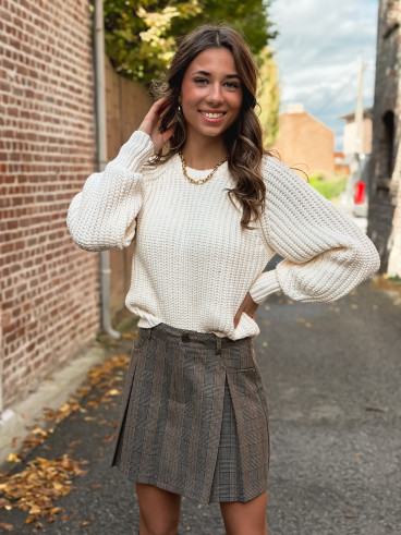 Jupe short à carreaux Milyane - Marron Jupe short à carreaux Milyane - Marron