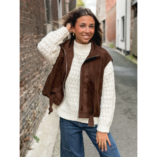 Veste sans manches Lissia - Chocolat