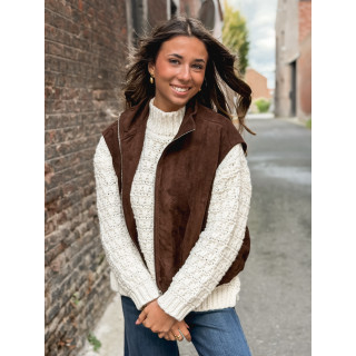 Veste sans manches Lissia - Chocolat