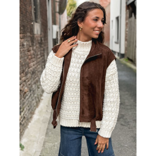 Veste sans manches Lissia - Chocolat