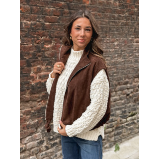 Veste sans manches Lissia - Chocolat