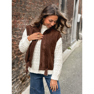 Veste sans manches Lissia - Chocolat