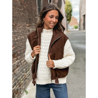 Veste sans manches Lissia - Chocolat