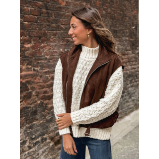 Veste sans manches Lissia - Chocolat