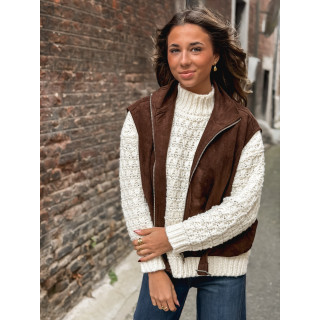 Veste sans manches Lissia - Chocolat