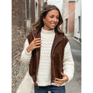 Veste sans manches Lissia - Chocolat