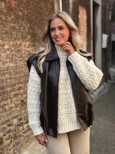 Veste en simili Roxy - Chocolat
