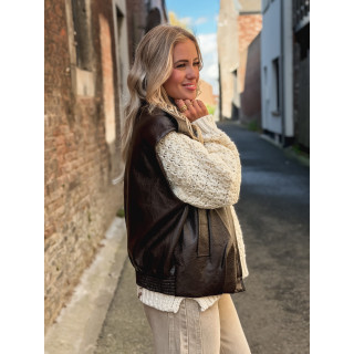 Veste en simili roxy - Chocolat
