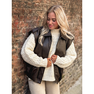 Veste en simili roxy - Chocolat