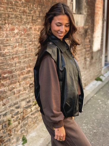 Veste en simili roxy - Noir Veste en simili roxy - Noir