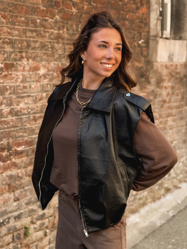 Veste en simili roxy - Noir Veste en simili roxy - Noir
