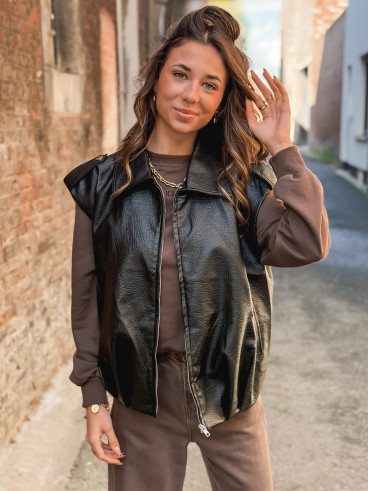 Veste en simili roxy - Noir Veste en simili roxy - Noir