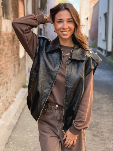 Veste en simili roxy - Noir