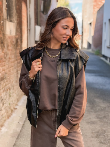 Veste en simili roxy - Noir Veste en simili roxy - Noir